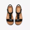 Kitly Gem flate sandaler i svart skinn for damer