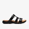 Kitly Pearl – flate sandaler i svart lakkskinn for damer