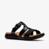 Kitly Pearl – flate sandaler i svart lakkskinn for damer