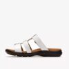 Kitly Pearl hvite flate sandaler for kvinner
