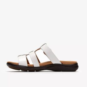 Kitly Pearl hvite flate sandaler for kvinner