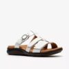 Kitly Pearl hvite flate sandaler for kvinner
