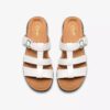 Kitly Pearl hvite flate sandaler for kvinner