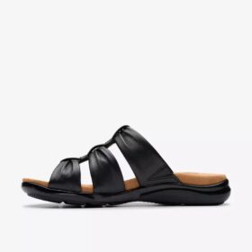 Kitly Slide – flate sandaler i svart skinn for damer