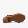 Kymber Glow-sandaler med hæl i tan-farget skinn for damer