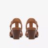 Kymber Glow-sandaler med hæl i tan-farget skinn for damer