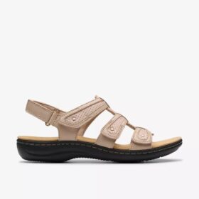 Laurieann Ivy flate sandaler i sandfarget skinn for damer Laurieann Ivy flate sandaler i sandfarget skinn for damer