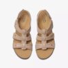 Laurieann Ivy flate sandaler i sandfarget skinn for damer