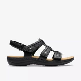 Laurieann Ivy flate sandaler i svart skinn for damer Laurieann Ivy flate sandaler i svart skinn for damer