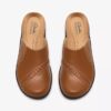 Laurieann Lux-tresko & mules i tan-farget skinn for damer
