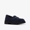 Lauryl Step loafers i marineblått semsket skinn for damer