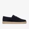 Lockford Seilersko for menn i marineblå semsket skinn
