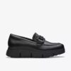Loriini Izzy-Loafers i svart skinn for damer