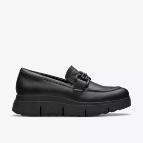 Loriini Izzy-Loafers i svart skinn for damer