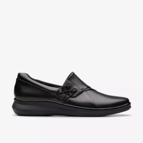 Lynell Slip – sorte slip-ons i skinn for damer