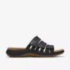 Maelynn Abby flate sandaler i svart skinn for damer