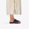 Maelynn Abby flate sandaler i svart skinn for damer