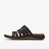 Maelynn Abby flate sandaler i svart skinn for damer