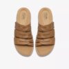Maelynn Abby flate sandaler i tan-farget skinn for damer