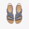 Maelynn Gem-flate sandaler i denimblå nubuck for kvinner