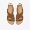 Maelynn Gem Tan nubuck-flate sandaler for kvinner