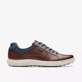 Mapstone Lace-sneakers i mahognyfarget skinn for menn