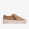 Mayhill Gåsko-sneakers for kvinner i beige semsket skinn