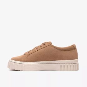 Mayhill Gåsko-sneakers for kvinner i beige semsket skinn Mayhill Gåsko-sneakers for kvinner i beige semsket skinn