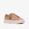 Mayhill Gåsko-sneakers for kvinner i beige semsket skinn