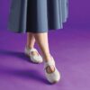Meridor Jane Mary Janes i offwhite ruskind for damer