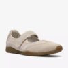 Meridor Jane Mary Janes i offwhite ruskind for damer