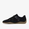 Meridor Lo-sneakers for kvinner i svart semsket skinn