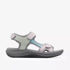 Mira Bay grå/grønne rem-sandaler for kvinner Mira Bay grå/grønne rem-sandaler for kvinner
