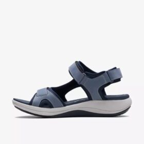 Mira Bay-rem-sandaler for kvinner i denimblått med remmer og Cloudsteppers™-teknologi