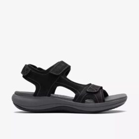 Mira Bay svarte Cloudsteppers™-rem-sandaler for damer
