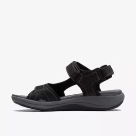 Mira Bay svarte Cloudsteppers™-rem-sandaler for damer