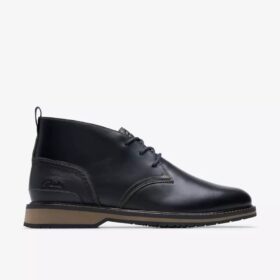 Monahan Chukka boots for men in black, smooth leather