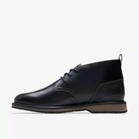 Monahan Chukka boots for men in black, smooth leather
