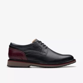 Monahan Plain Black Leather Oxford Sko for men | Clark’s