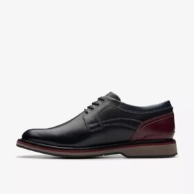 Monahan Plain Black Leather Oxford Sko for men | Clark’s