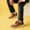 Motion Trek Pt mørkbrun skinnsneaker for menn