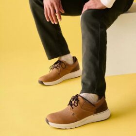 Motion Trek Pt mørkbrun skinnsneaker for menn