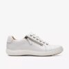 Nalle Lace hvite skinnsneakers for damer