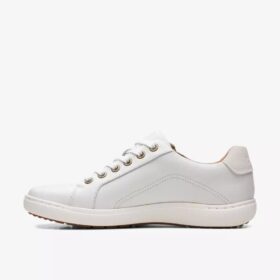 Nalle Lace hvite skinnsneakers for damer