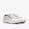 Nalle Lace hvite skinnsneakers for damer