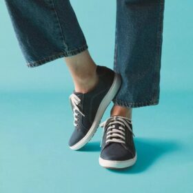 Nalle Lace marineblå nubuck-Sneakers for damer