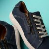 Nalle Lace marineblå nubuck-Sneakers for damer