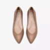 Natalyn Wish varme beige ballerinasko i skinn for damer