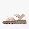 Orinoco3 Cross flate sandaler i kremfarget skinn for damer