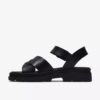 Orinoco3 Cross flate sandaler i svart skinn for damer